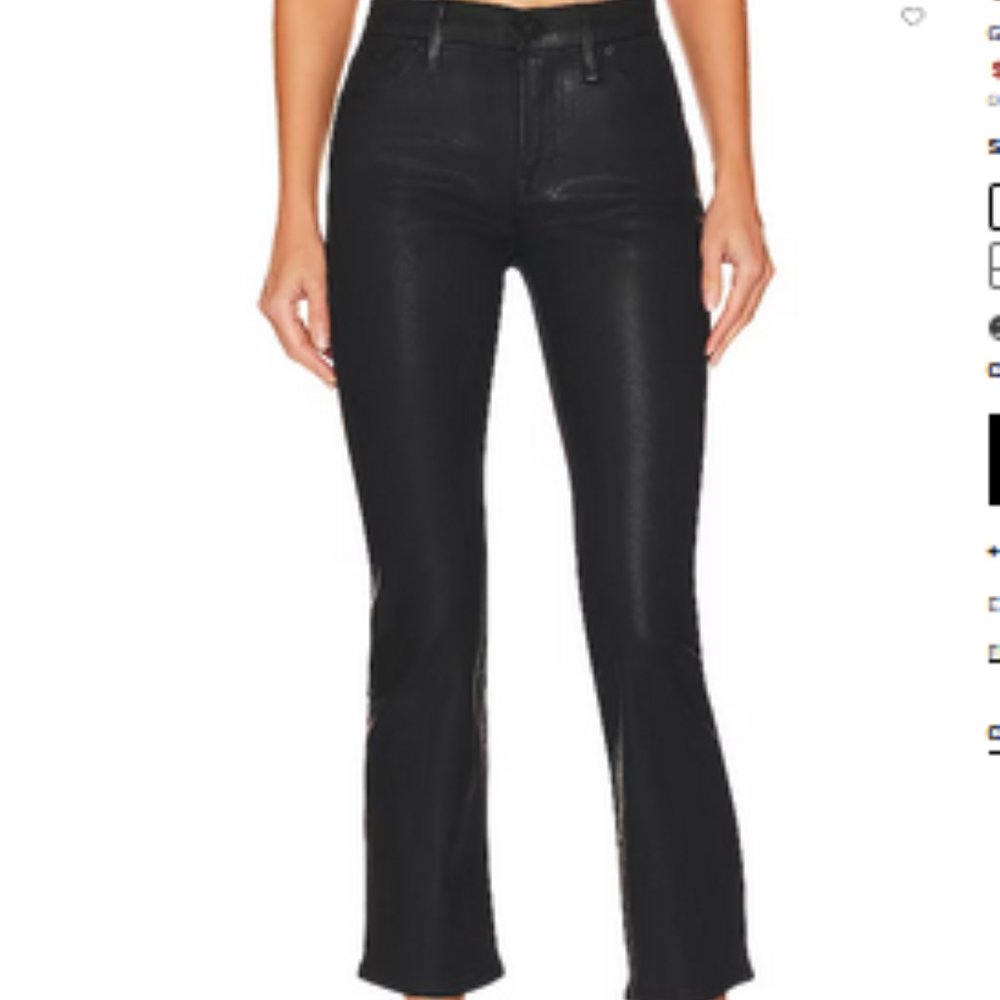 Good American Good Legs Straight High Rise Coated Jeans Size: 15